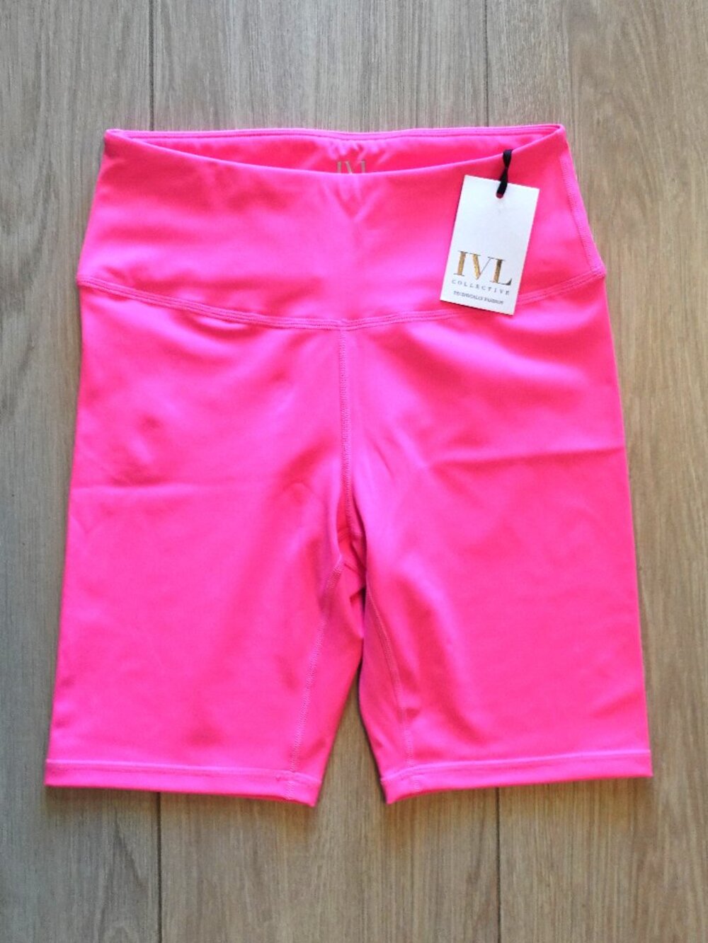 NWT IVL COLLECTIVE Hydrasculpt Bike Shorts Neon Pink Sz 8 Athleisure